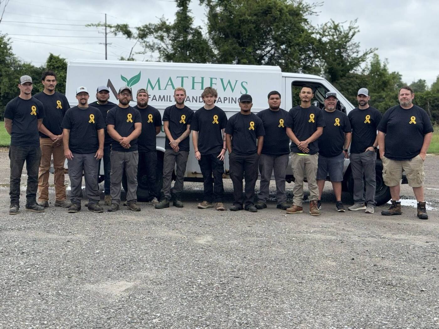 The Mathews Family Landscaping crew