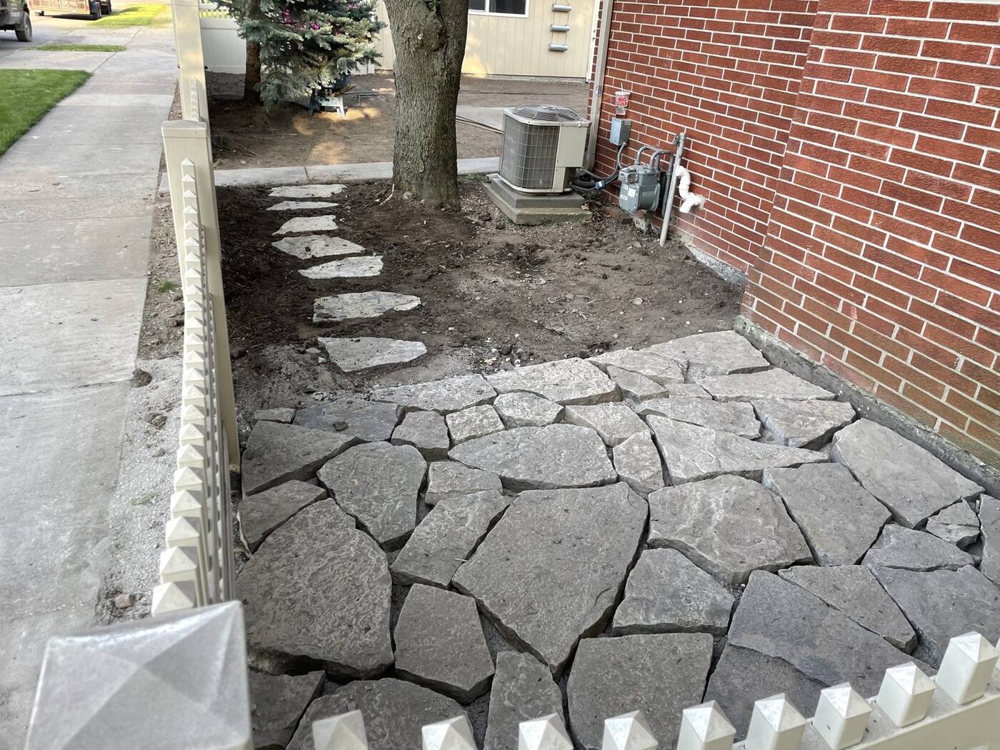Flagstone patio and steppers